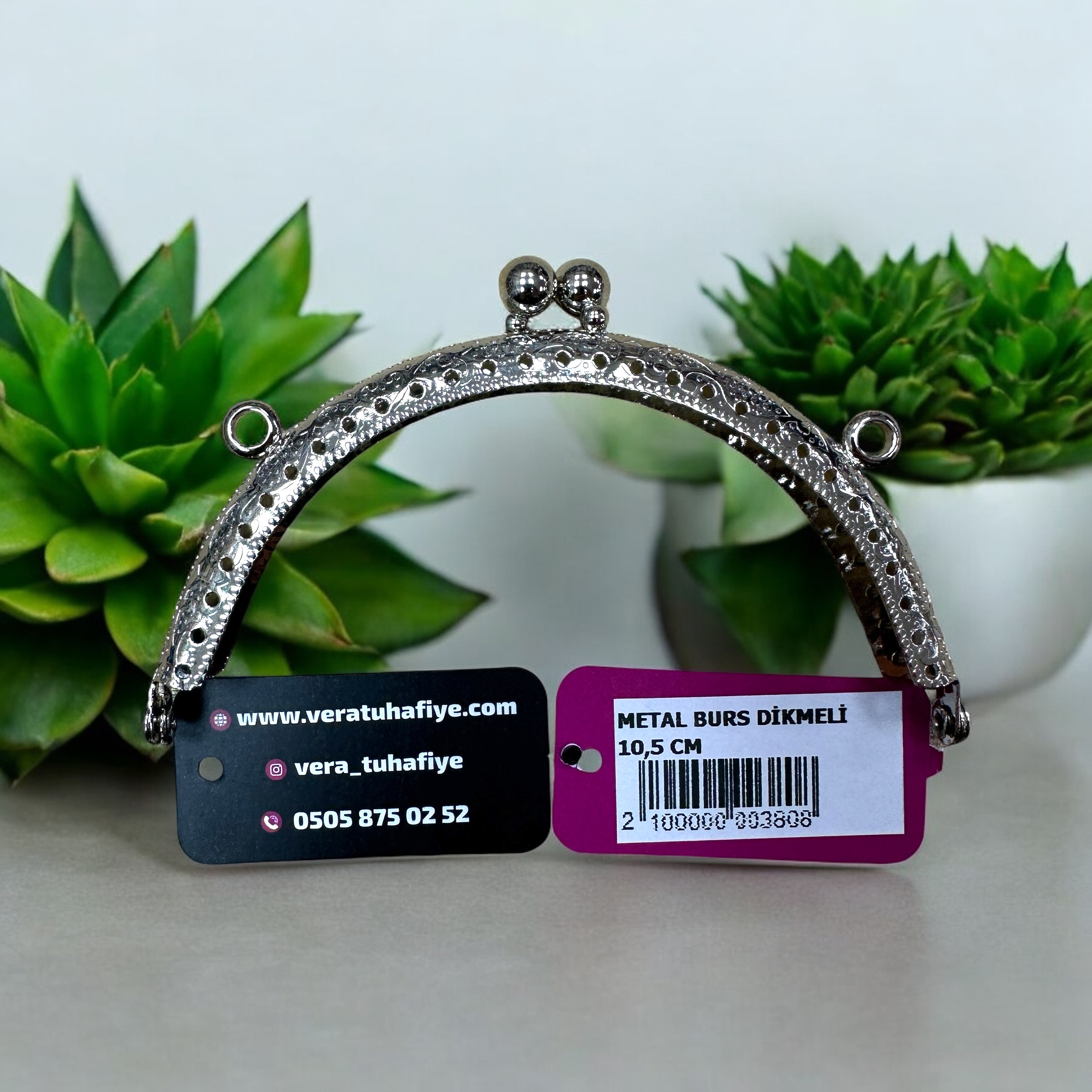 10.5 CM DİKMELİ BURS GÜMÜŞ